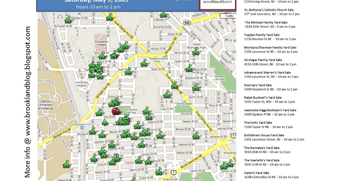 The Brookland Blog Yard Sale Map!
